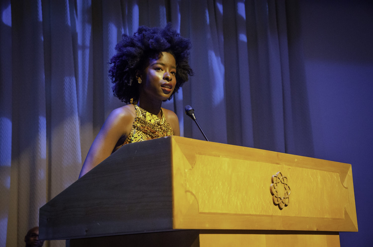 Amanda Gorman, the nation’s first Youth Poet Laureate, speaks on Jan. 20, 2020, at the 35th Annual Celebration of Rev. Dr. Martin Luther King Jr., hosted by the SGI-USA, Santa Monica, Calif.