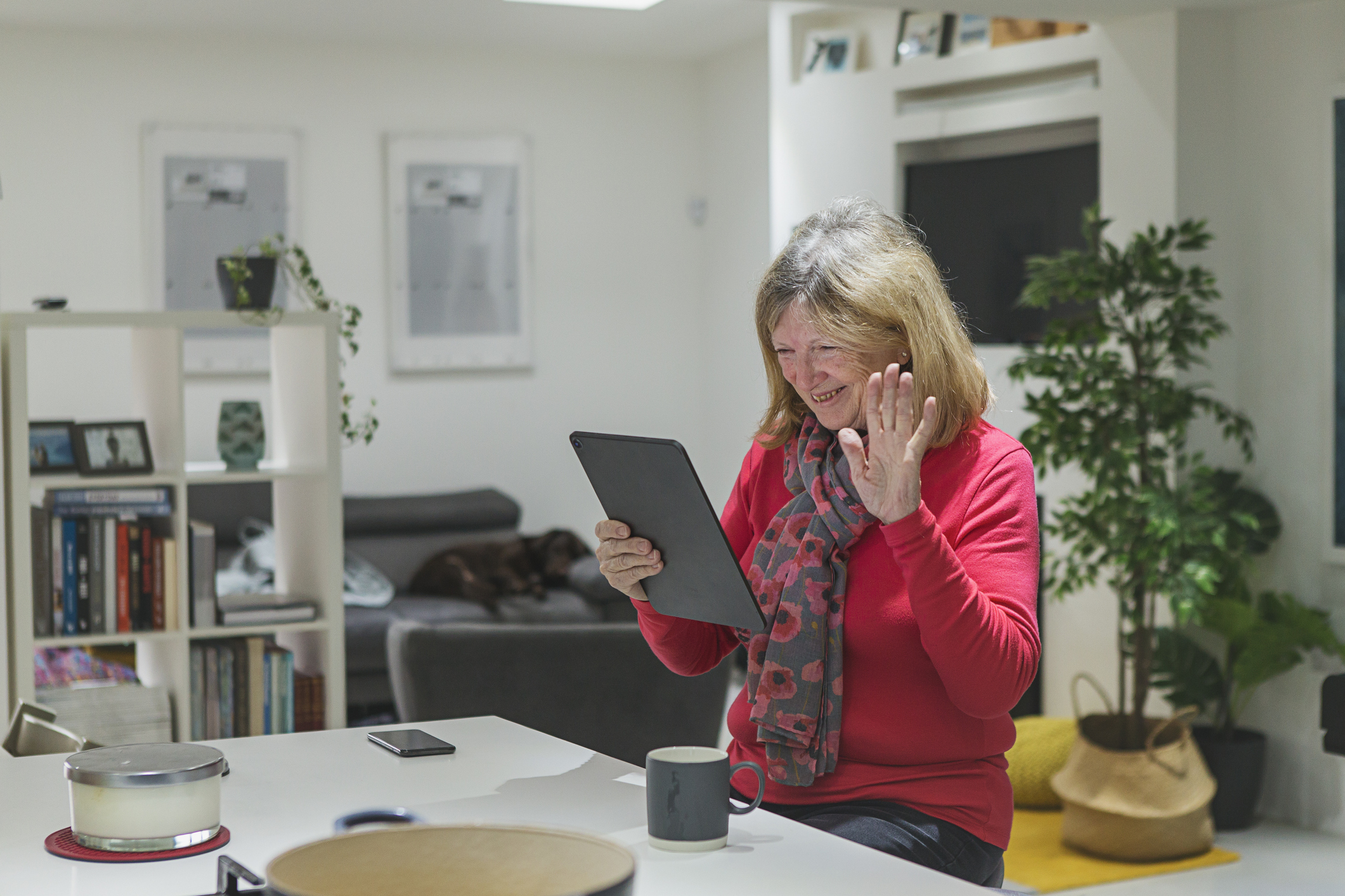 Senior Woman on video call