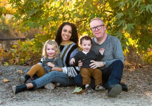 Candace with her family (l-r), daughter, Livity, son, Mateo, and husband, Patrick.