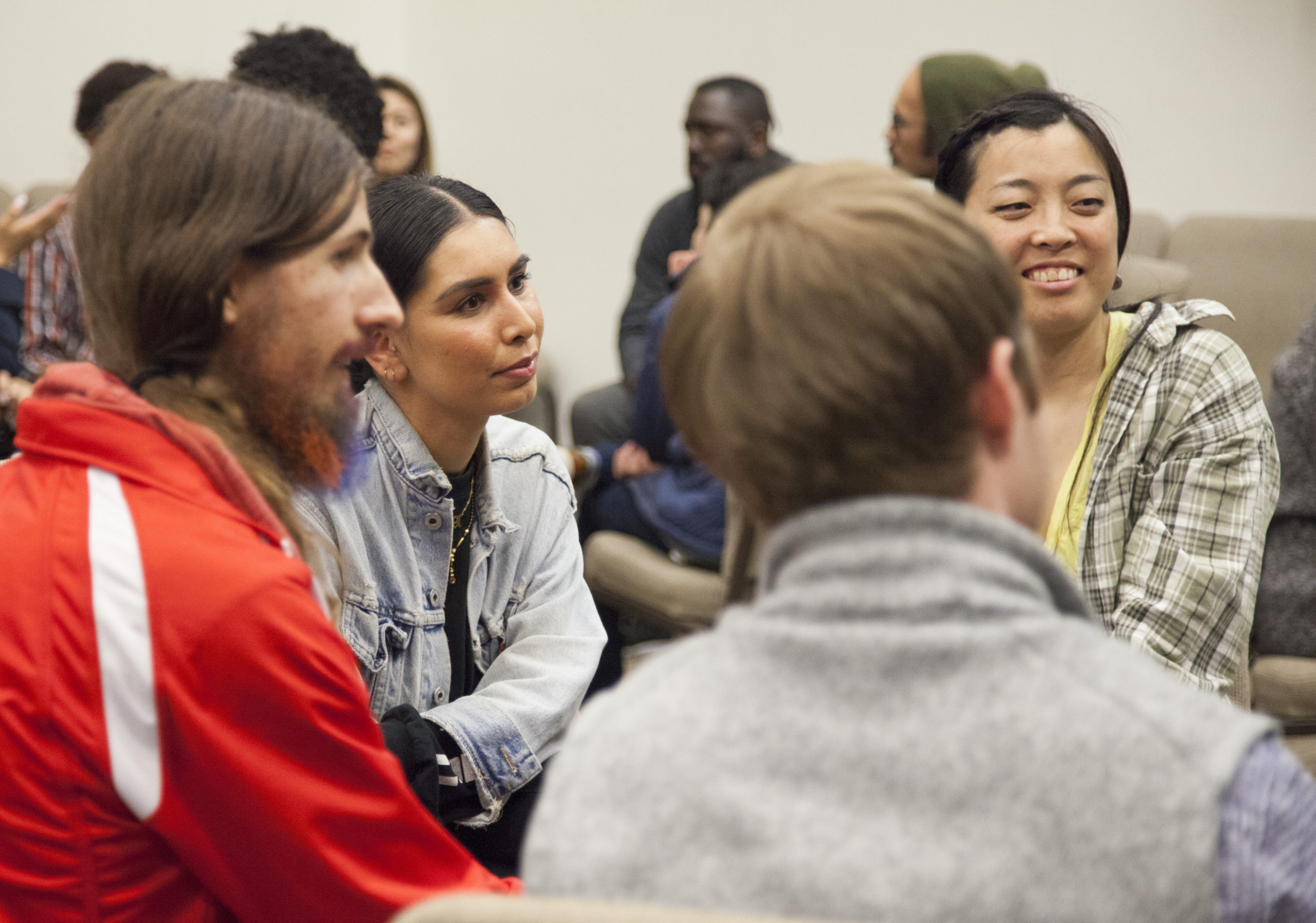 SGI-USA youth members engage in dialogue, Los Angeles, March 2020.