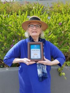Claudia Dikinis, age 71, receives the HOPE Champion award as an SGI-USA guest who is consistently practicing Nichiren Buddhism, subscribing to the publications and sharing about her benefits in faith. She practices in PPC Treasure Tower District in Santa Monica, Calif. “I am convinced that carrying the HOPE message as part of my kosen-rufu mission is my destiny,” she says. “It took me 71 years to get here, but it is never too late.”