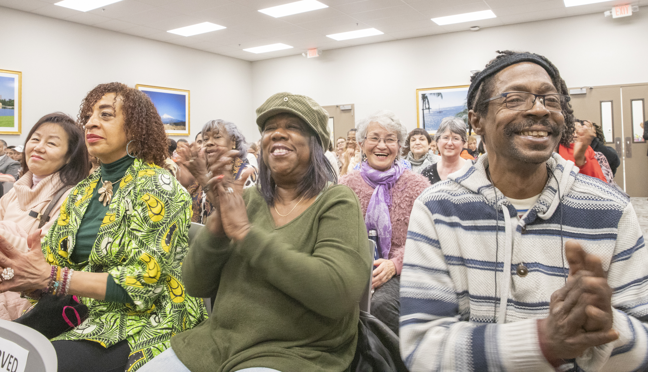 Many Treasures Group members celebrate the opening of the SGI-USA Philadelphia Buddhist Center, Jan. 1, 2019.