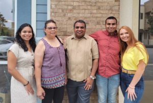 Jose Zabala (center) with (l-r) daughter, Natasha; wife, Martha; son, Isham; and daughter-in-law, Madison, June 2021.