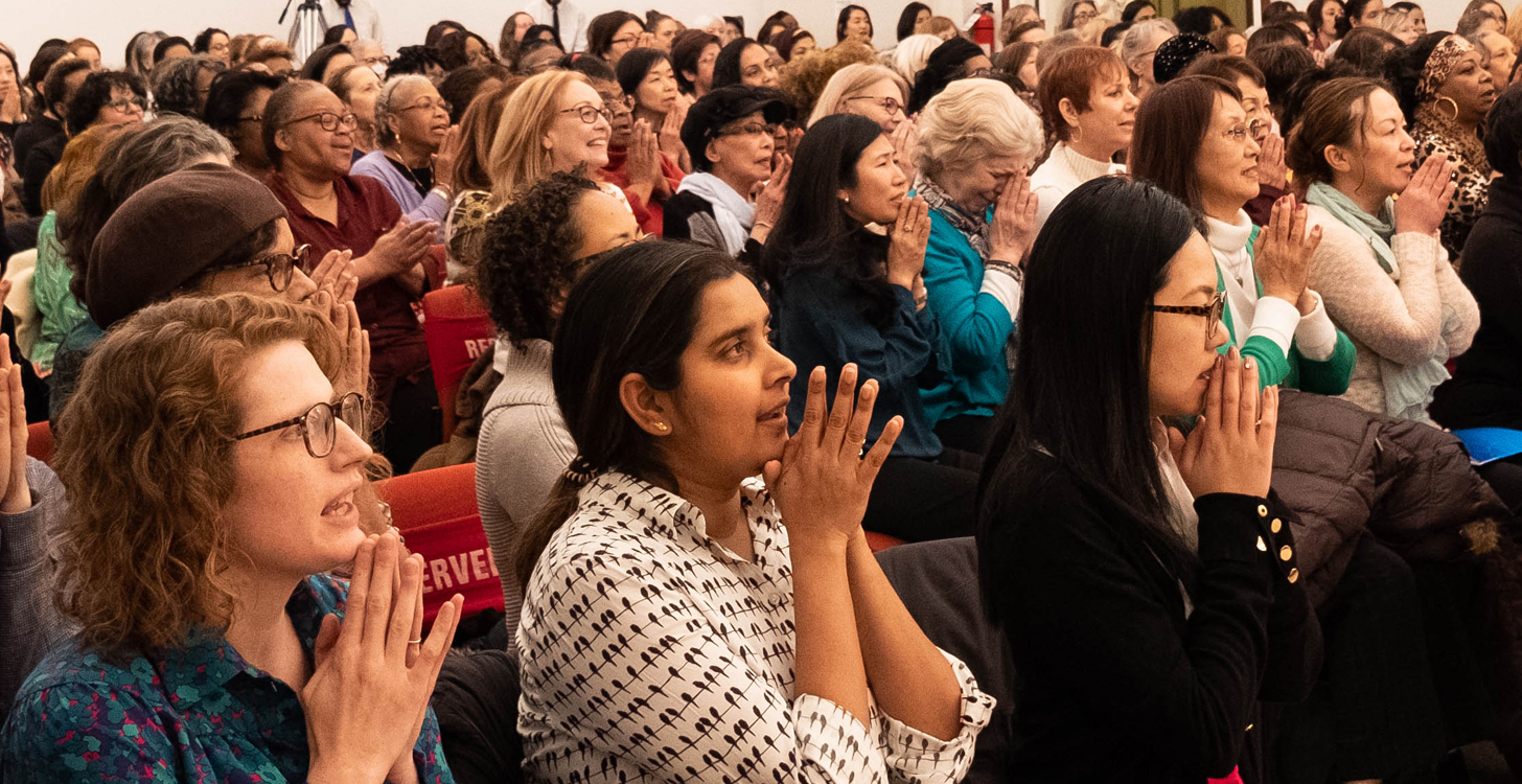 BQLI, New York and New Jersey Zone gather for a Women's Division Leaders Meeting at the SGI-USA New York Culture Center in January 2020.