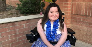 Kimmy Dickson celebrates her eighth-grade graduation, May 2021.