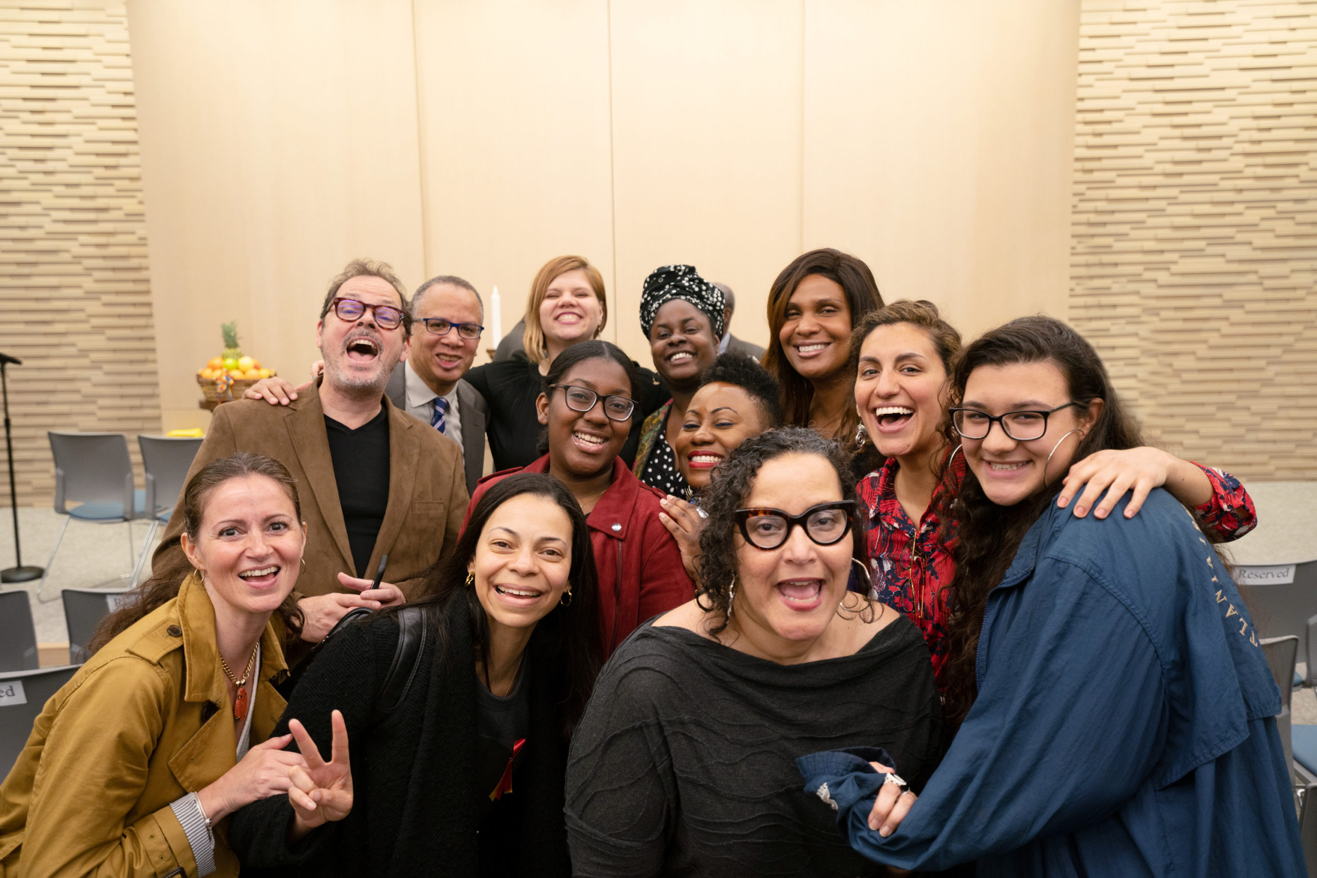 Members celebrate the opening of the SGI-USA Brooklyn Buddhist Center, New York, 2019.