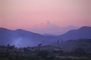 The Himalayas photographed by Ikeda Sensei during his visit to Nepal, Nov. 3, 1995.