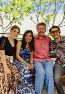 Aarti with her family (l-r), daughter, Mallika, husband, Gildas, and son, Yannik, Los Angeles, Calif., July 2021.