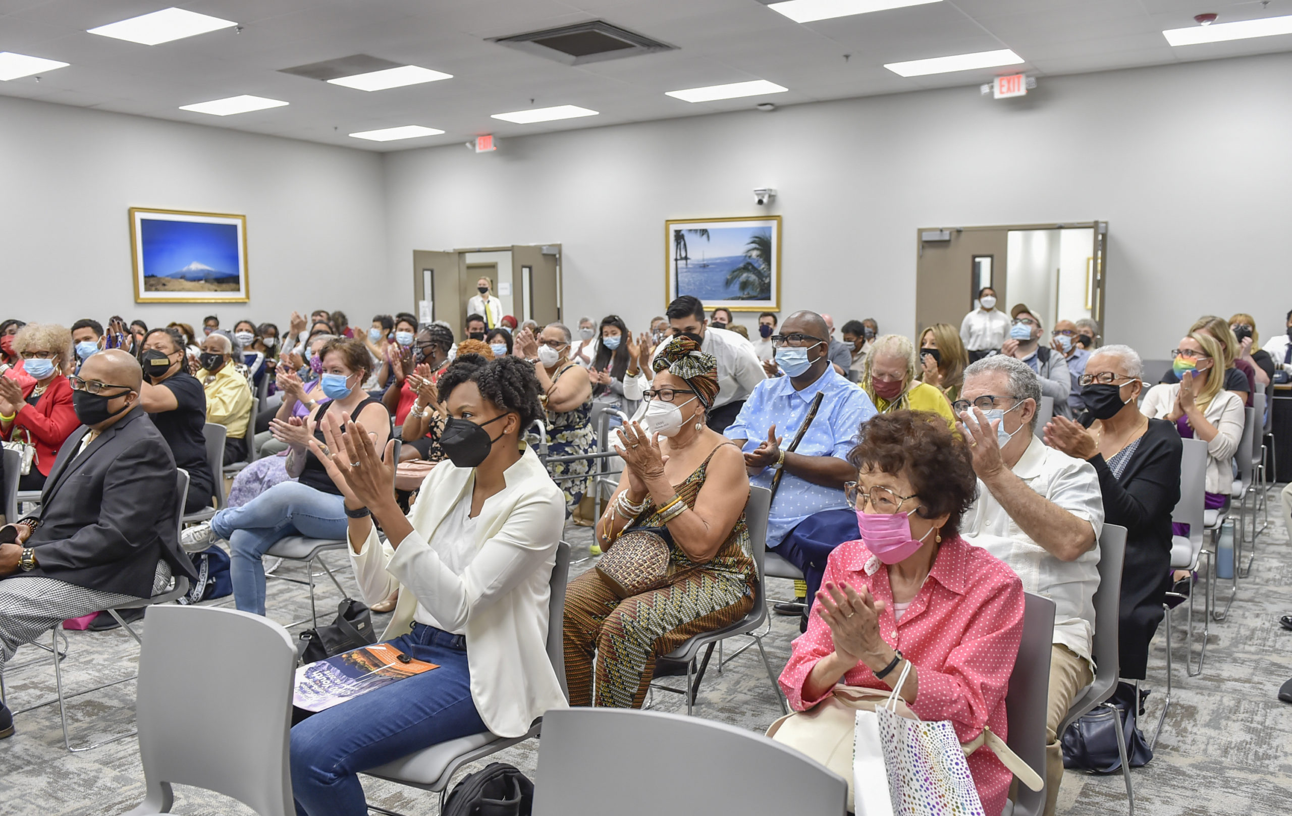 SGI-USA members gather for their September Kosen-rufu Gongyo Meeting at the Philadelphia Buddhist Center, Sept. 12, 2021.