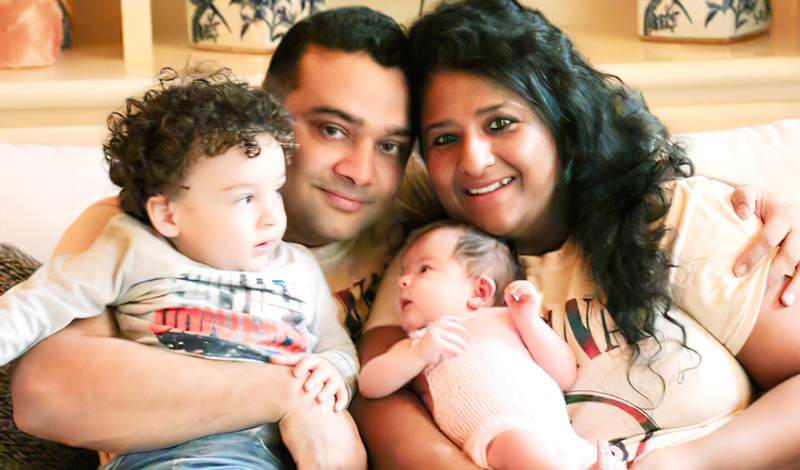 Ajay Marar with his family (clockwise): daughter, Nirvana, son, Arjun, and wife, Shefali.