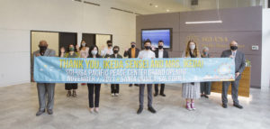 Members of Los Angeles Coastal North Region celebrate the grand opening of the new Santa Monica Pacific Peace Center, Santa Monica, Calif., Nov. 7, 2021.