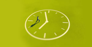 Clock shaped Path with running man as a symbol for Time, Deadline, Motion, Stress, Meeting,Urgency and Punctuality