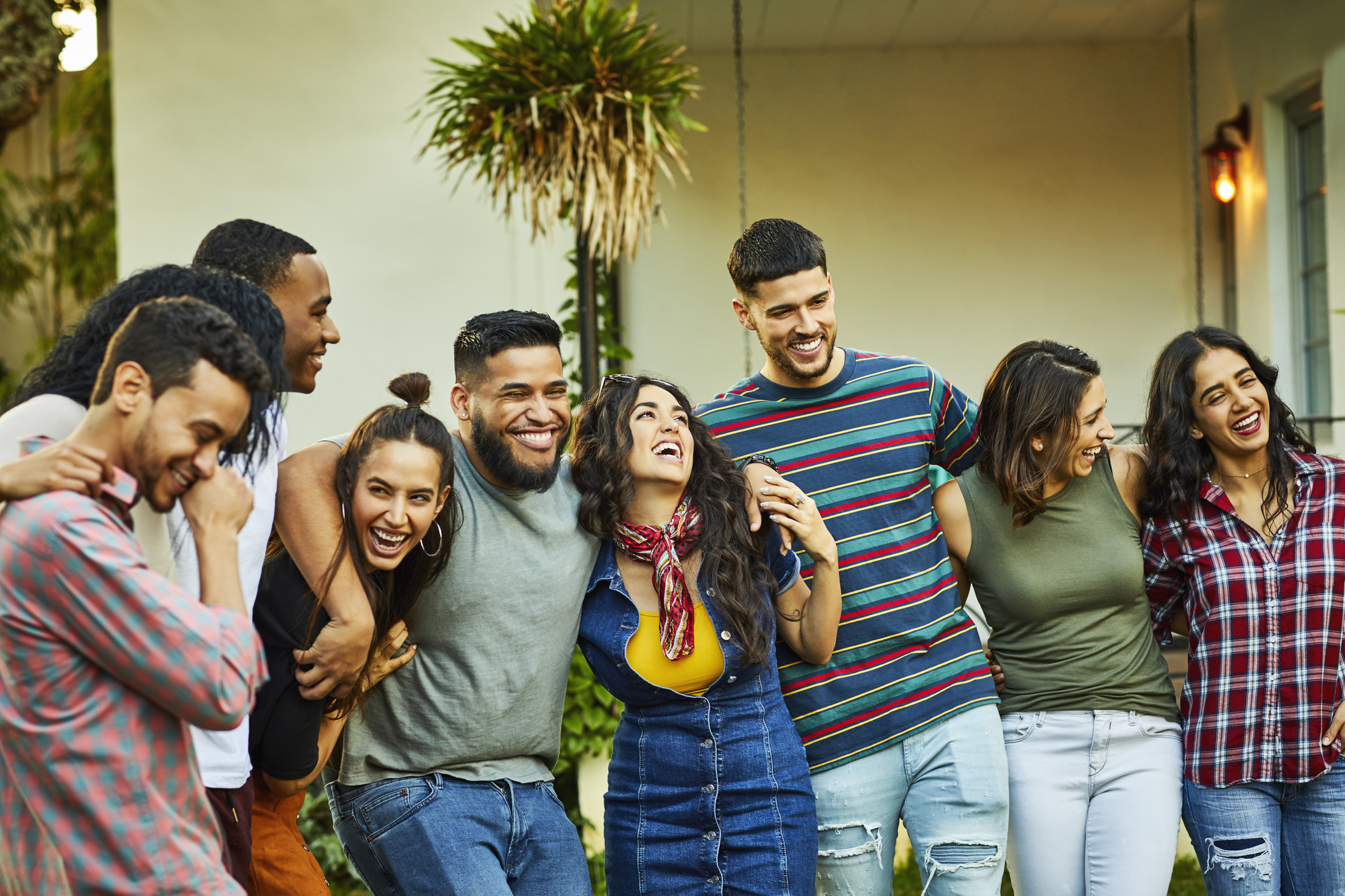 A group of smiling youth