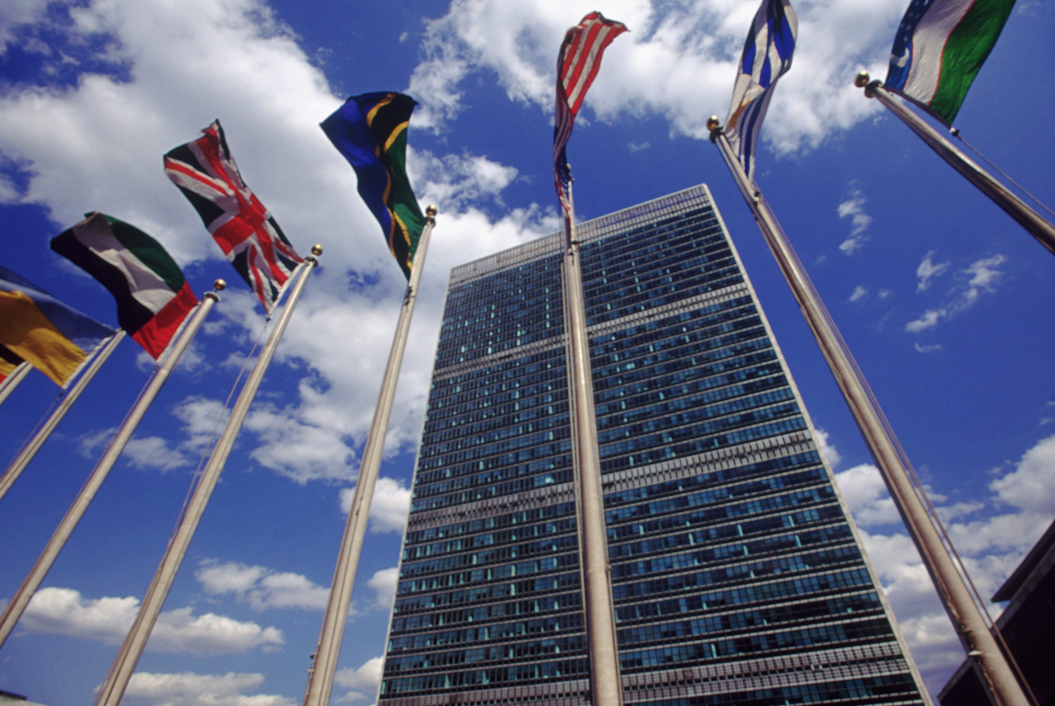 Flags Outside United Nations